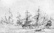 Two Vessels under Sail, PUGET, Pierre